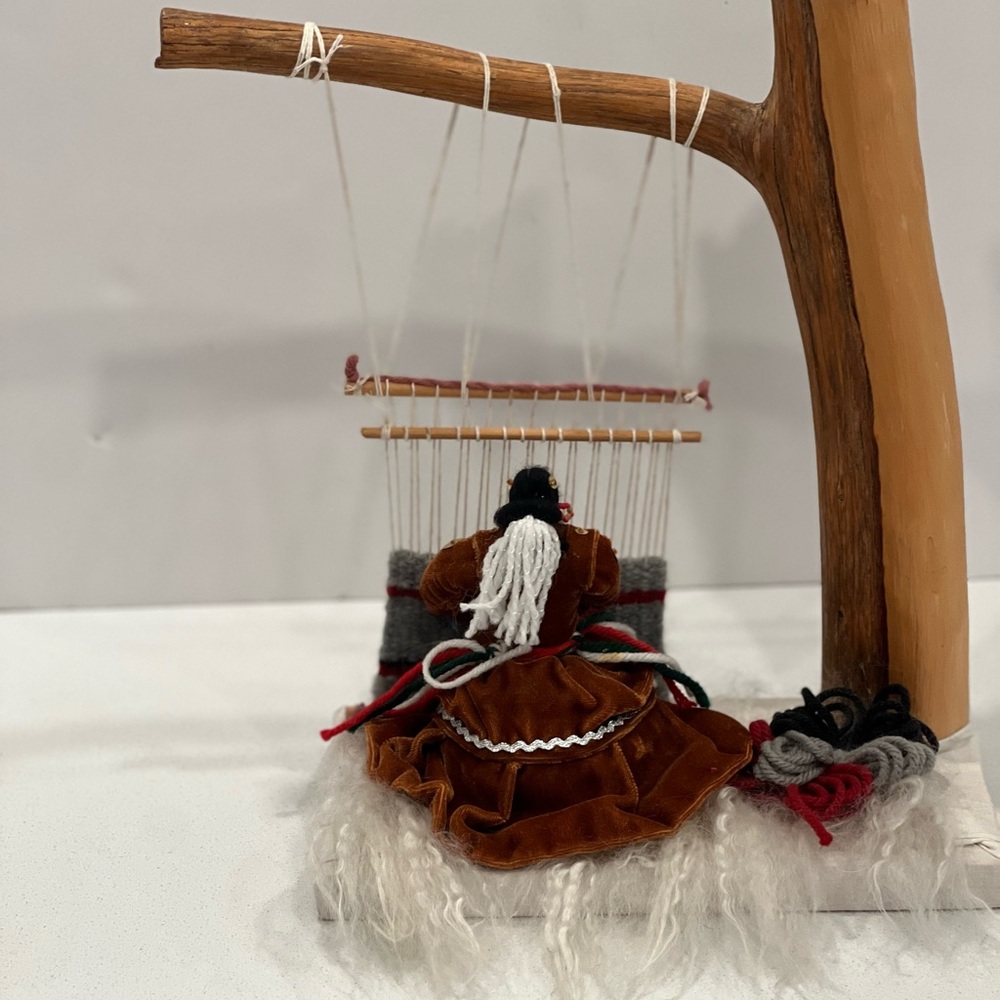 Vintage Native American weaver doll statue